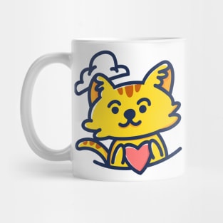 Cute cat holding your heart Mug